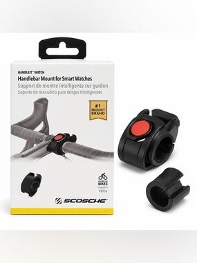 Scosche Black Handlebar Mount for Smartwatches with Red Release Button